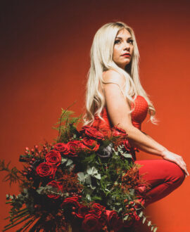 Heartshaped Red Roses Flower Bouquet